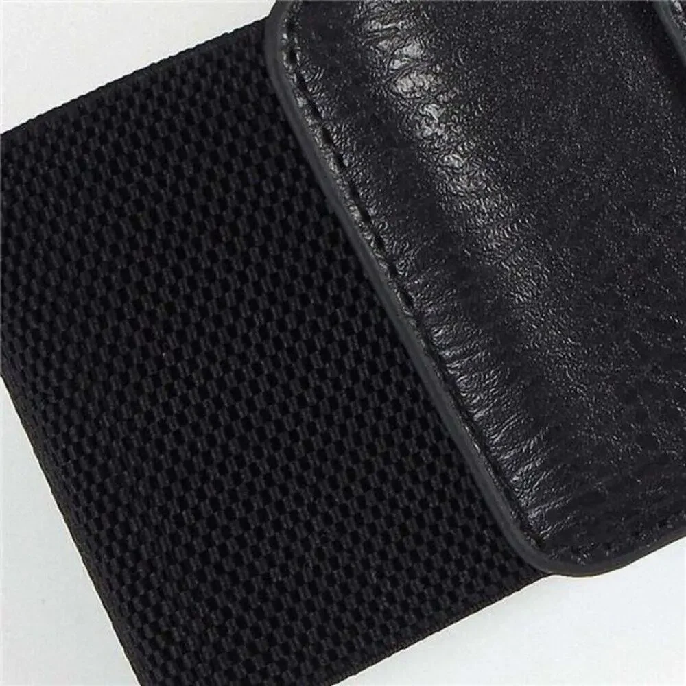 Women Wide Belt Stretch Elastic Band Wrap Cinch Retro High Waist Metal